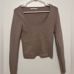 Scoopneck Corset Sweater Top